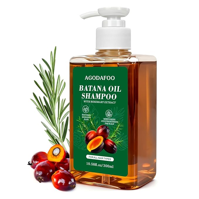 Agodafoo Batana Oil Shampoo for Hair Growth, Batana Oil & Rosemary Oil Shampoo, Reduces Hair Loss, Restores Hair Vitality and Rejuvenates, Stimulates Hair Growth, Repairs Damage for Men & Women 10.58fl.oz skincare