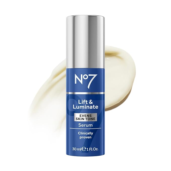 No7 No7 Lift and Luminate Triple Action Face Serum - Anti-Wrinkle Collagen Peptide Serum - Contains Vitamin C, Brightening Emblica, Pro Retinol, Hyaluronic Acid & Hibiscus for Skin Firming (1 fl oz) Serum