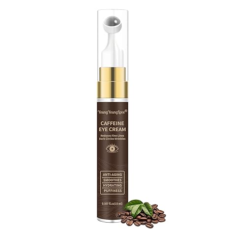 YOUNGYOUNGLOVE 6% Caffeine Eye Cream with Retinol, Niacinamide & Collagen - Anti-Aging Under Eye Cream for Dark Circles, Puffiness, Fine Lines & Wrinkles - Smoothing & Hydrating Eye Cream for Women & Men, 0.507oz Eye Cream