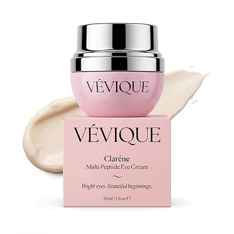 VÉVIQUE Claréne Multi-Peptide Eye Cream | Anti-Aging Eye Peptide Cream for Wrinkles, Fine Lines, Puffiness, Crow’s Feet & Eye Bags, with Collagen & Poria Cocos Extract, 1 Fl Oz Eye Cream