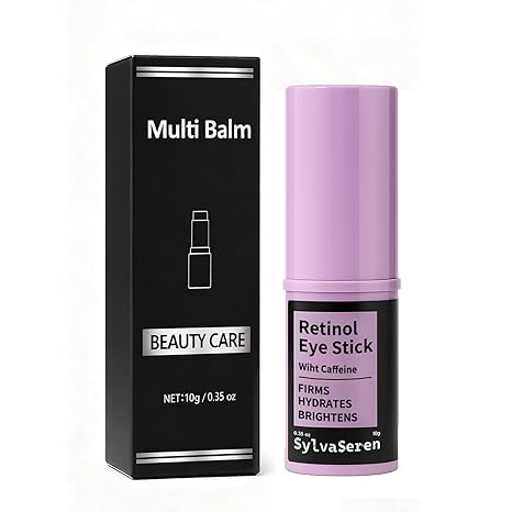 Sylvaseren Eye Cream for Dark Circles & Puffiness with Retinol & Caffeine, Retinol Eye Brightener Stick, Anti-Aging, Reduces Fine Lines & Wrinkles, 0.35 oz / 10g Eye Cream