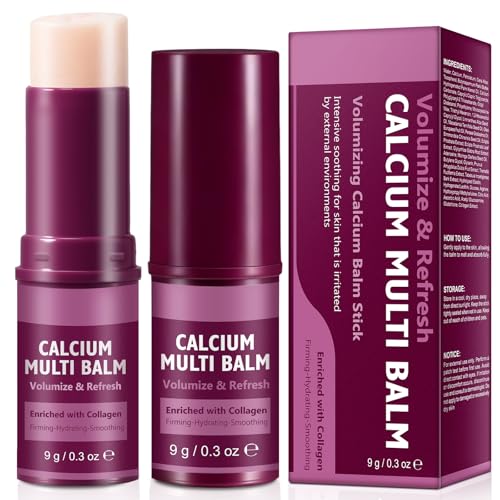 FANSHI 2PCS Calcium Multi Balm Stick, Calcium Volume Multi Balm Stick, Firming,Hydrating & Smoothing Collagen Moisturing Stick for Eyes, Face & Neck Moisturiser