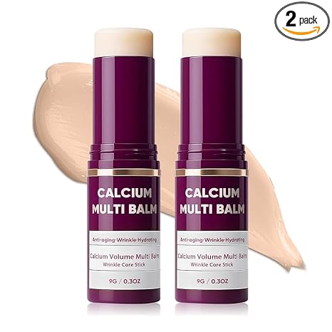 DreamCatching DreamCatching Calcium Multi Balm Stick, Calcium Volume Multi Balm, Collagen Moisturing, Anti-aging, Wrinkle Core Stick, Hydrating, Firming Skin, Suitable for Eyes, Neck, Face, 2PCS Moisturiser