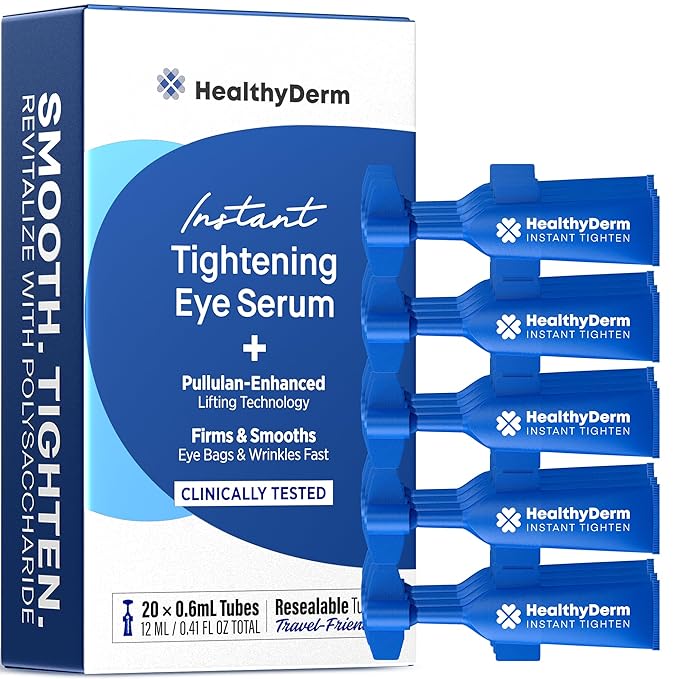 HealthyDerm Instant Under Eye Lift Serum: Reduces Eye Bags, Wrinkles, Puffy Eyes, Dark Circles & Crow’s Feet in Minutes - 20 Resealable Tubes Serum