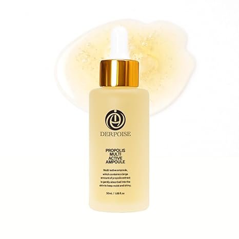 DERPOISE Propolis Ampoule - 83% Royal French Black Bee Propolis Extract - Hydrating Nourishing Serum For Radiance - Korean Skincare Honey Propolis Glow Essence Serum For Dry & Sensitive Skin 50ml Essence