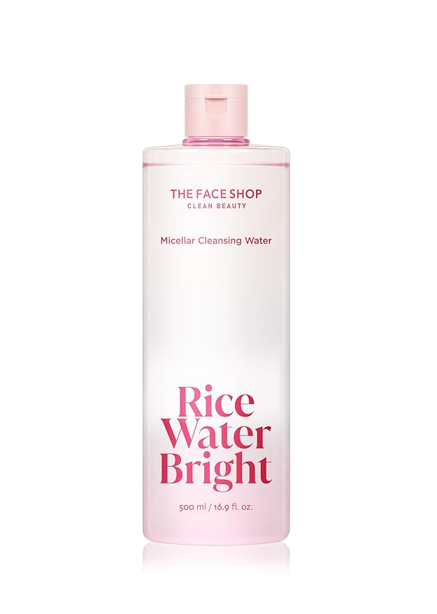 The Face Shop The Face Shop Rice Water Bright Micellar Water, Hydrating Face Cleanser and Makeup Remover, with Rice Active Complex™, Gentle for Sensitive Skin, 16.9 fl. oz Korean Water Cleanser