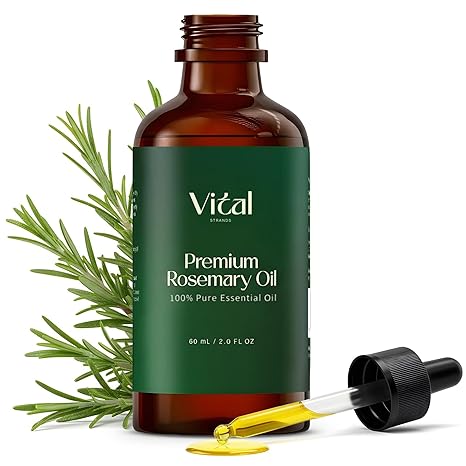 Vital Strands 100% Pure Rosemary Oil for Hair Growth & Thicker Hair – Cold Pressed Natural Essential Oil for Women & Men, Nourishes Scalp, Strengthens Roots, Promotes Regrowth & Reduces Thinning skincare