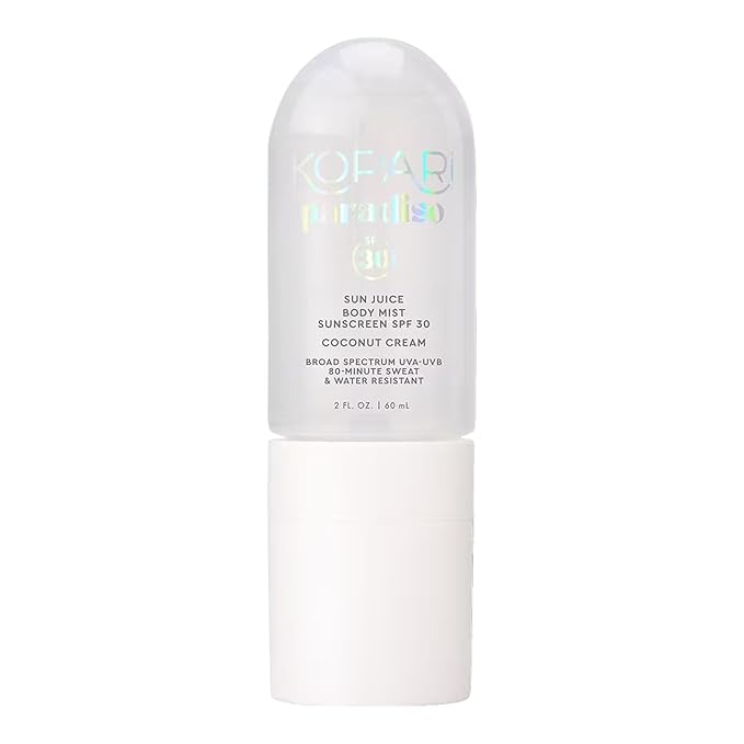 Kopari Kopari Paradiso Sun Juice SPF 30 Body Mist – Coconut Cream | Clear Non-Sticky Broad-Spectrum Sunscreen Mist, 80-Min Water-Resistant Sunscreen