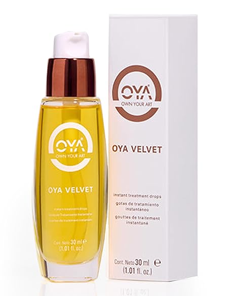 OYA OYA Velvet Instant Drops - Lightweight Frizz Control Hair Serum with Sunflower Oil & Vitamin E - Smooths and Conditions for Sleek, Glossy Hair - and Finishing Lightweight Formula Pre-Styling - 30 ml Serum