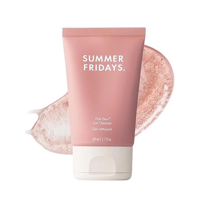 Summer Fridays Summer Fridays Pink Dew Gel Facial Cleanser - pH-Balanced Foaming Gel Face Wash for Oily, Blemish-Prone + Sensitive Skin - Refreshing + Hydrating Gentle Face Cleanser for Soft, Radiant Skin(1.7 fl oz) Water Cleanser