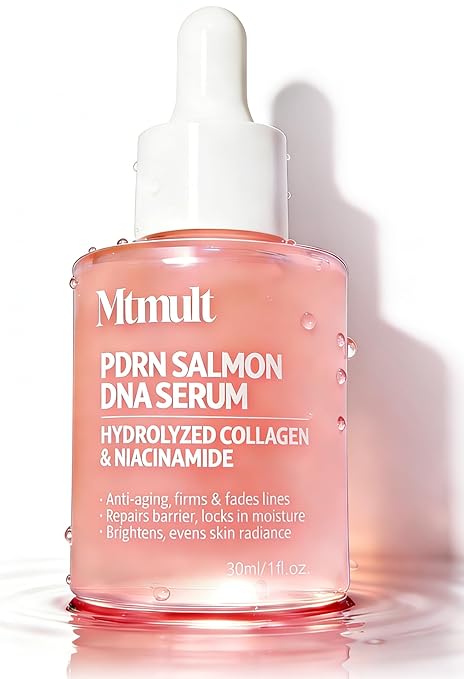 Mtmult Mtmult Salmon DNA Serum, PDRN Salmon DNA with Hydrolyzed Collagen & Niacinamide - Anti-Aging Hydrating Niacinamide Stem Cell Serum for Face, 1.01 fl.oz Serum