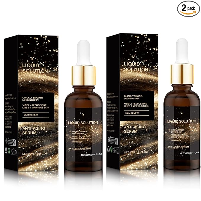 KUKSY Olavita Liquid Solution Anti Aging Serum–Olavita Face Serum,Intensely firms skin,Smooths Fine Lines and Hydrates, For Women with Mature and Daily Skincare (2pcs) (Black) Serum