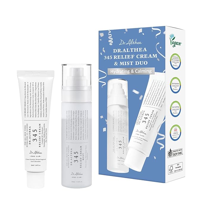 Dr.Althea Dr.Althea 345 Relief Cream & Mist Duo | Soothing Recovery & Moisture for Sensitive Skin | Korean Vegan Skin Care Set for All Skin Types Moisturiser