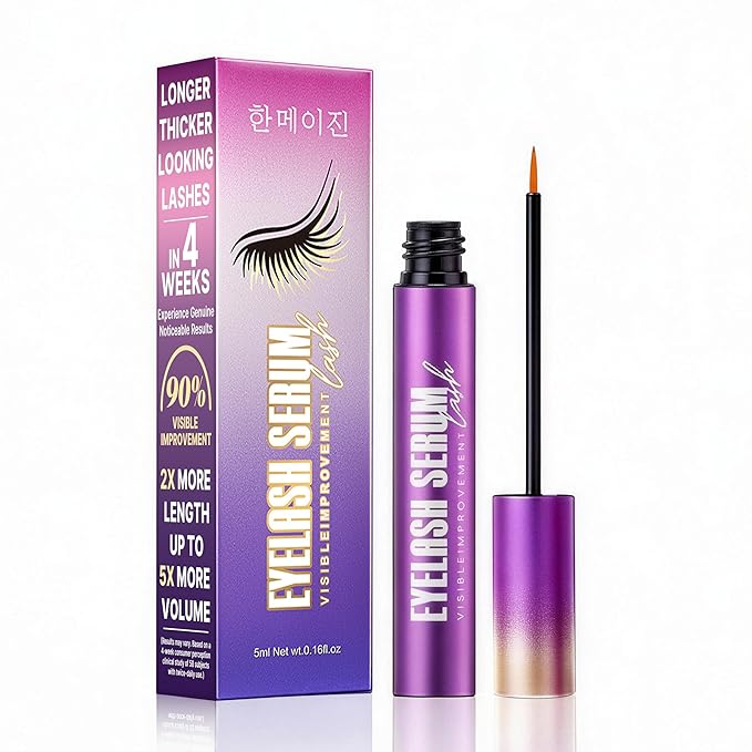 NKOGOR Eyelash Growth Serum with Advanced Formula to Boost Longer Fuller and Thicker Lashes - Gentle & Vegan for Sensitive Eyes, Cruelty-Free Exfoliator