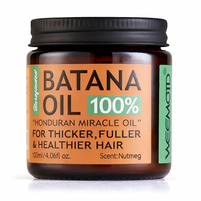 WEEMOTD Batana Oil for Hair Growth Dr Sebi, 100% Raw Organic Batana Hair Mask from Honduras, Wild Growth Hair Oil, Scalp Oil Promotes Hair Thickness, Prevents Loss for Men & Women (4.06 Fl Oz, Nutmeg) skincare
