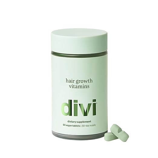 Divi Hair Growth Vitamins for Women and Men - Made with Clean, Vegan, and Science-Backed Ingredients - Promotes Hair Growth, Reduces Shedding, Boosts Thickness and Fullness - 30 Day Supply, 60 Count skincare