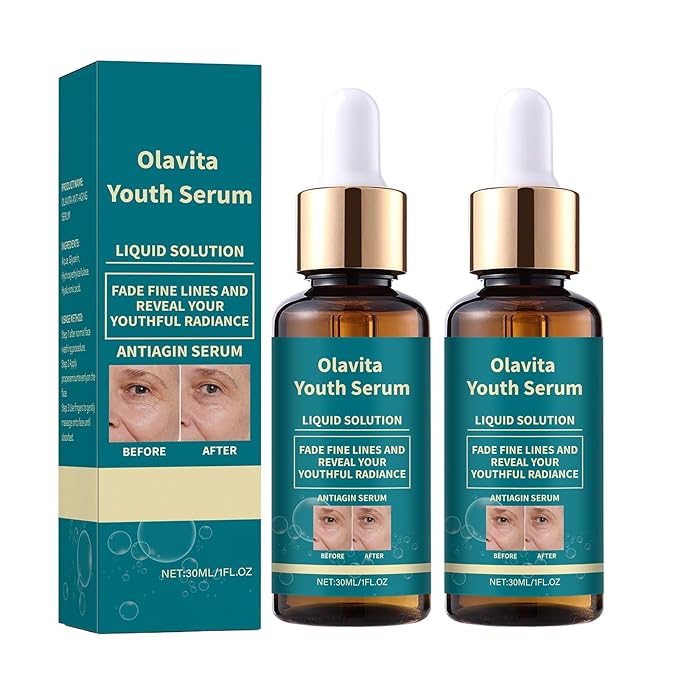 KUKSY Olavita Liquid Solution Anti Aging Serum–Olavita Face Serum,Intensely firms skin,Smooths Fine Lines and Hydrates for Women, Daily Facial Use for All Skin Types(2pcs)-Green Serum