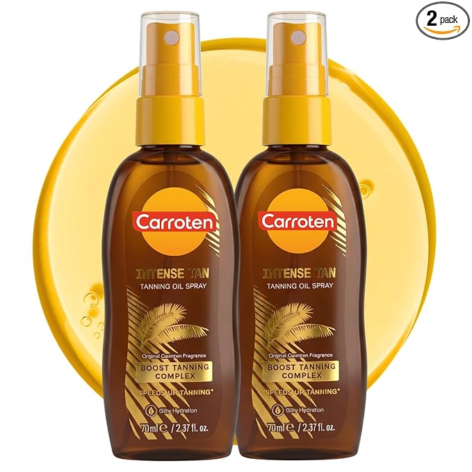 Carroten Carroten Intensive Tanning Oil Spray | Browning Tan Accelerator | Vitamin E and Carrot & Coconut Oils | Water-Resistant, Silky Hydration | Coconut Fragrance | Made in Greece | 2.3 oz (2 Pack) skincare