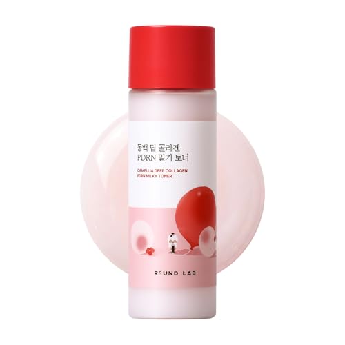 ROUND LAB ROUND LAB Camellia Collagen PDRN Milky Toner 5.07 Fl Oz, Hydrating Elasticity-Boosting Glass Skin Toner with Low Molecular Collagen and Camellia Flower Extract, Milky Glow Texture, Korean Skincare Korean Toner