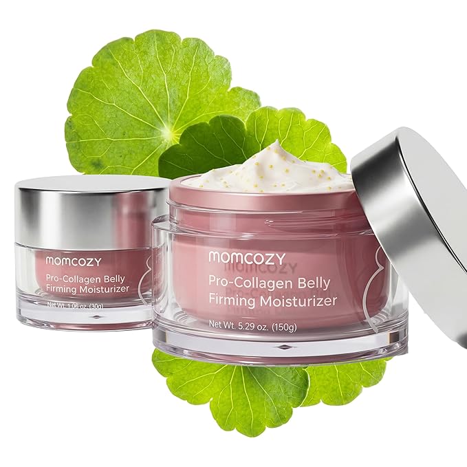 Momcozy Momcozy Stretch Mark Cream Home & Away Duo, 150g + 30g Belly Moisturizer Set, Multi-Size Kit for Pregnancy & Postpartum, 4x Peptide, 6.36 oz Total Moisturiser