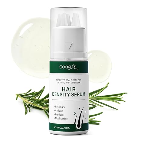GOOSURE Hair Growth Serum, Rosemary Biotin Scalp for Thinning Hair, Peptide Hair Density Serum Helps Reduce Shedding, Niacinamide and Caffeine Hair Loss Serum, Silicone Scalp Applicator, 2.0 fl oz Serum