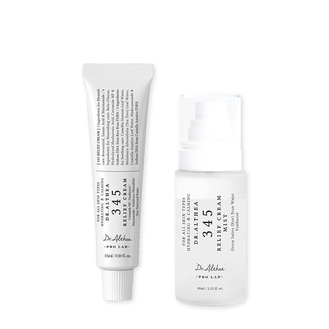 Dr.Althea Dr.Althea 345 Travel Kit | 345 Relief Cream (15ml) & Mist (60ml) Travel Size Duo | Travel Essentials, Gift Set | Korean Vegan Skin Care Set for All Skin Types Moisturiser