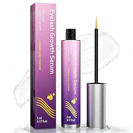 Vxzit Eyelash Growth Serum with Gentle Formula for Longer, Thicker, Voluminous Lashes - Safe for Sensitive Eyes, Vegan, Natural & Cruelty-Free (5ml) Serum