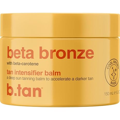 B.TAN b.tan Intensive Browning Tanning Gel | Beta Carotene Balm – Tinted Sun Tan Accelerator, Oil-to-Balm Formula, Dark Tanner, Fast Bronze Suncare, Non Greasy, Water Resistant, Best for Outdoor, 5.3 Oz Makeup/Base