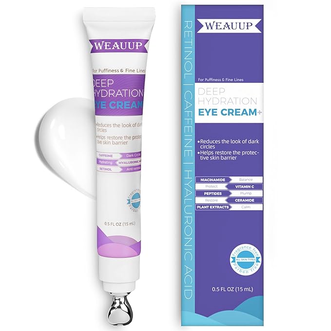WEAUUP Eye Cream for Dark Circles– Revitalizing Formula with Retinol, Caffeine, Hyaluronic Acid, Peptides & Plant Extracts to Smooth Fine Lines Eye Cream
